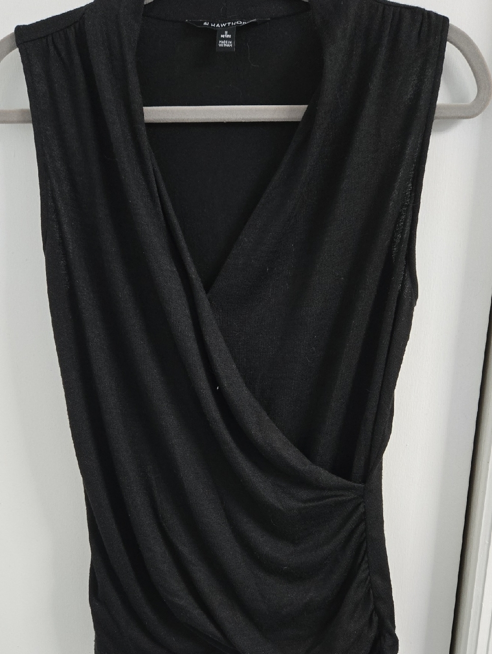 41 Hawthorn Black Draped Surplice Sleeveless Cami